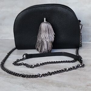 Ted Baker - Maaryy - Black Leather Crossbody Bag with Tassel